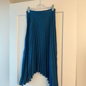 Banana Republic Blue Midi A-Line Skirt with Pleats